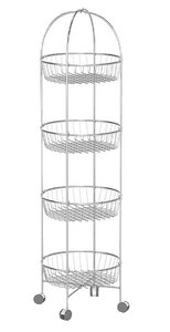 Изображение товара Тележка для кухни Tekno-tel круглая, 4 яруса, хром, MG002