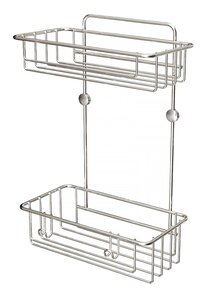 Изображение товара Полка в ванную комнату Tekno-tel ES095SSM 2 яруса хром матовая нержавеющая сталь