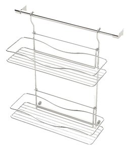 Изображение товара Полка под специи Tekno-tel с рейлингом, 2 яруса, хром, MG042