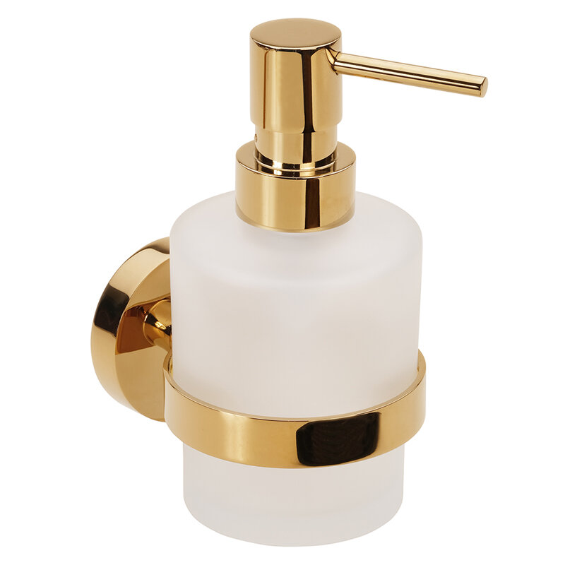 Изображение товара Дозатор жидкого мыла Bemeta Brilo настенный золото латунь Чехия