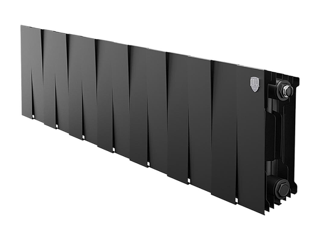 Изображение товара Радиатор биметаллический Royal Thermo Piano Forte 200 Noir Sable 14 секций, боковое подключение, черный, RTPNS20014