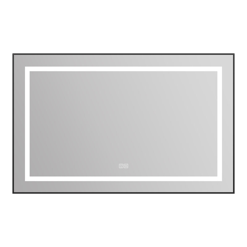 Изображение товара Зеркало BelBagno Kraft SPC-KRAFT-1085-685-TCH-WARM-NERO 108.5 см, светодиодная подсветка, с сенсорным выключателем, с подогревом, черный