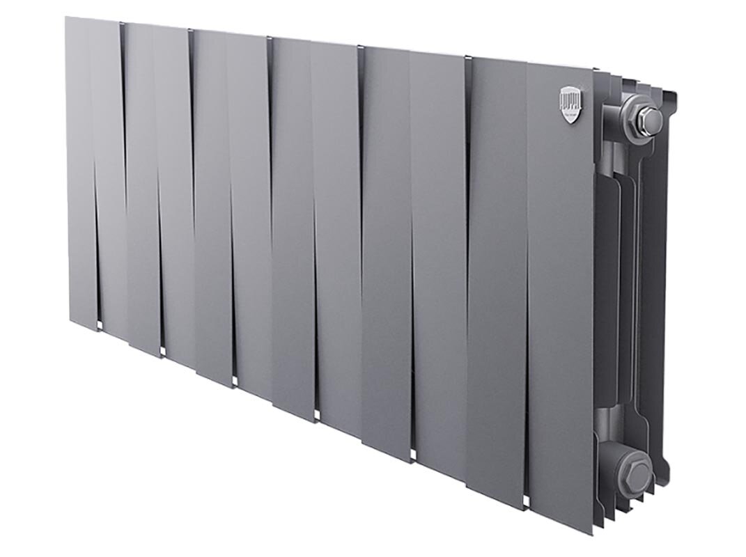 Изображение товара Биметаллический радиатор Royal Thermo Piano Forte 300 Silver Satin, 12 секций, боковое подключение
