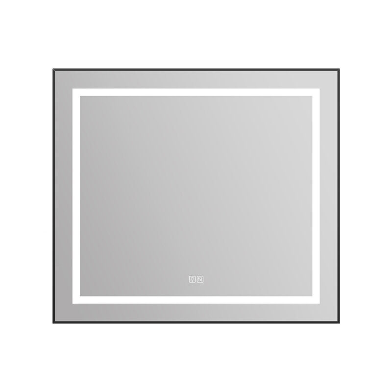 Изображение товара Зеркало BelBagno Kraft SPC-KRAFT-885-785-TCH-WARM-NERO 88.5 см, светодиодная подсветка, с сенсорным выключателем, с подогревом, черный