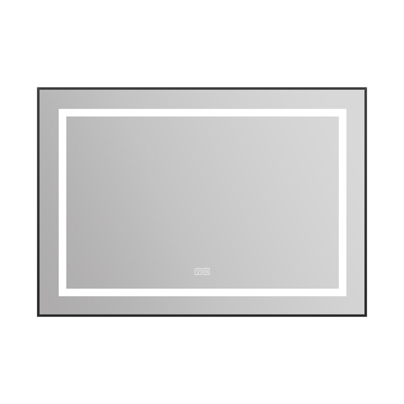 Изображение товара Зеркало BelBagno Kraft SPC-KRAFT-985-685-TCH-WARM-NERO 98.5 см, светодиодная подсветка, с сенсорным выключателем, с подогревом, черный