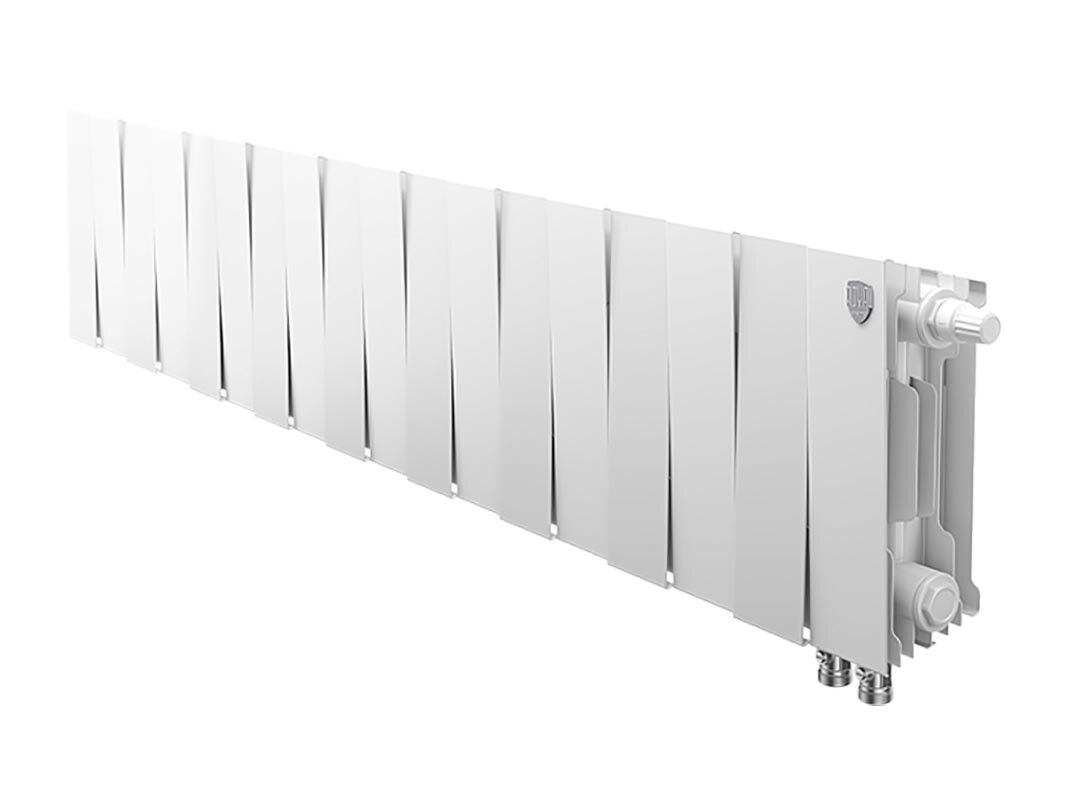 Изображение товара Радиатор биметаллический Royal Thermo Piano Forte 200 VDR bianco traffico 18 секций, нижнее правое подключение, белый, RTPBTVDR20018
