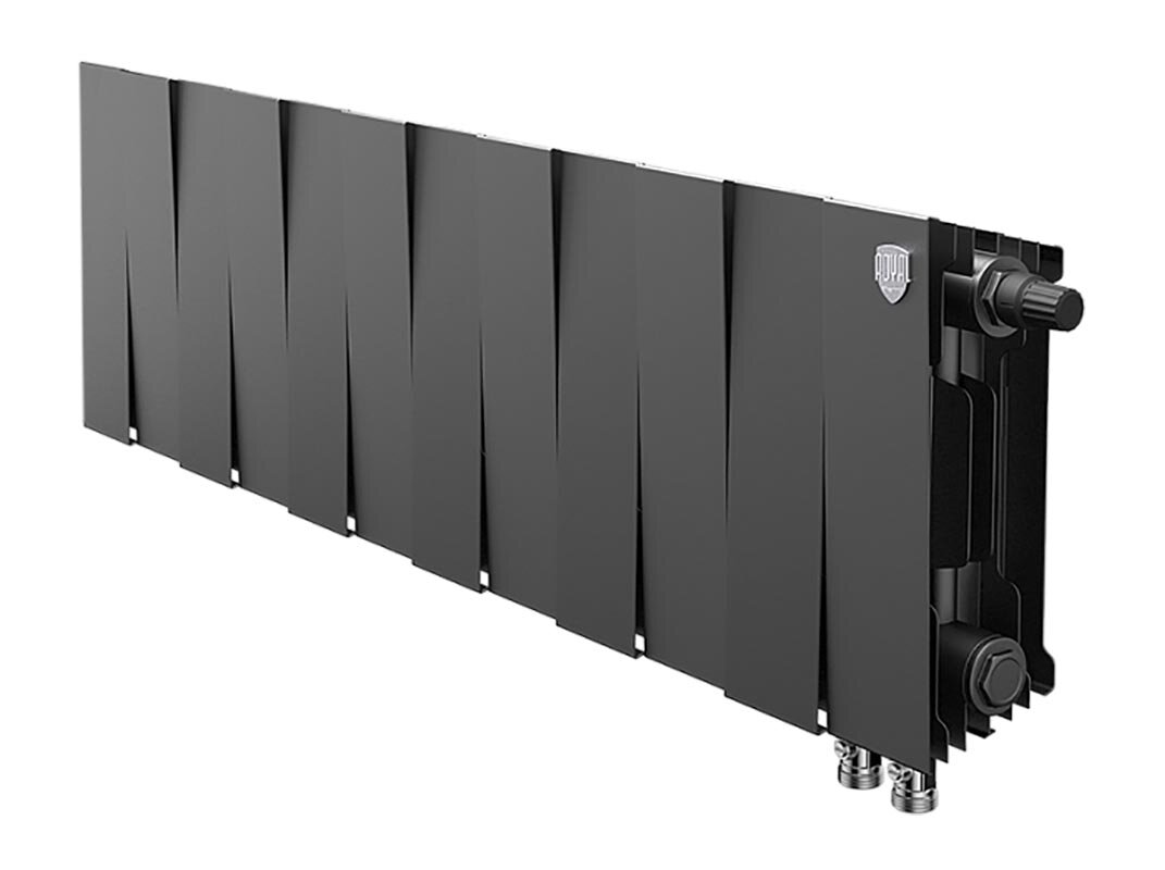 Изображение товара Биметаллический радиатор Royal Thermo Piano Forte 12 секций черный низнее подключение