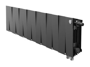Изображение товара Радиатор биметаллический Royal Thermo Piano Forte 200 VDR Noir Sable 14 секций, нижнее правое подключение, черный, RTPNSVDR20014