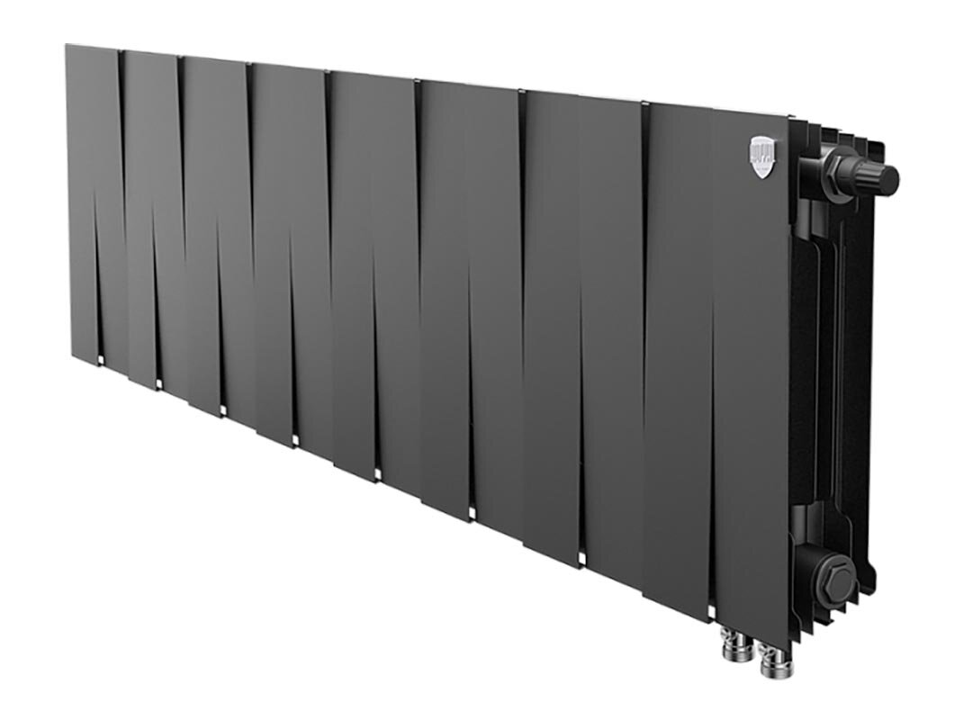 Изображение товара Биметаллический радиатор Royal Thermo Piano Forte 300 VDR 16 секций черный нижнее подключение