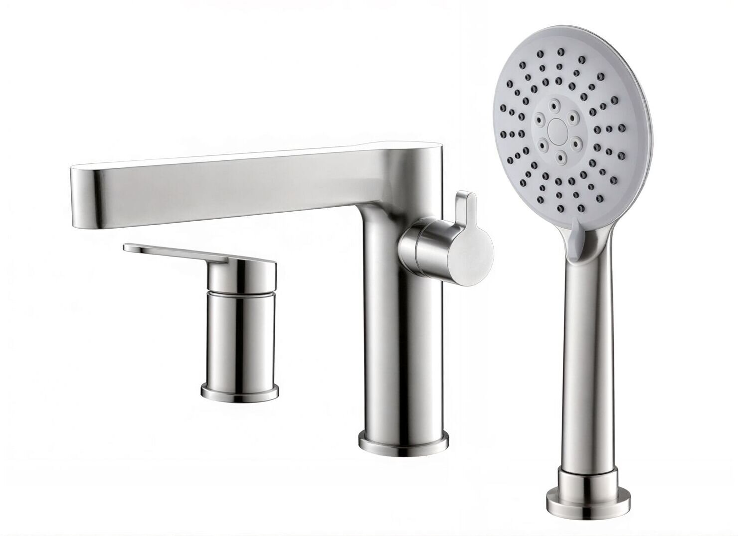 Изображение товара Смеситель на борт ванны BelBagno Delta DEL-BVD3-IN сатин, однорычажный