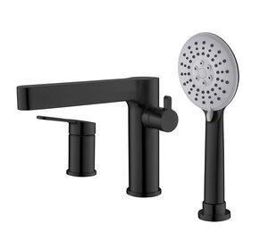 Изображение товара Смеситель на борт ванны BelBagno Delta DEL-BVD3-NERO, черный матовый