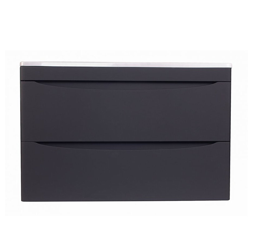 Изображение товара Тумба под раковину Style Line Бергамо мини 80 Люкс антискрейтч Plus - подвесная черная Россия