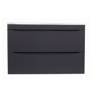 Изображение товара Тумба под раковину Style Line Бергамо мини 80 Люкс антискрейтч Plus, 80 см, подвесная, черный, СС-00002324