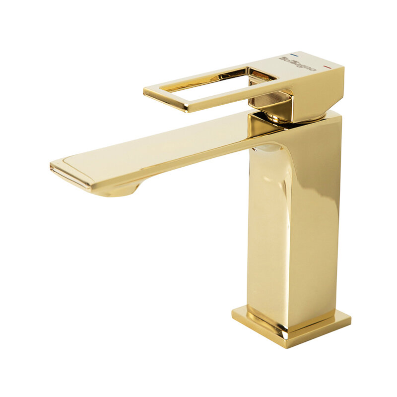 Изображение товара Смеситель для раковины BelBagno Luce LUC-LVM-ORO, золото, Италия, однорычажный