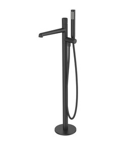 Изображение товара Смеситель для ванны и душа BelBagno Uno, напольный, черный матовый, UNO-FMT-NERO