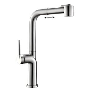 Изображение товара Смеситель для кухонной мойки BelBagno BB-LAM60-IN, с вытяжным изливом, цвет сатин