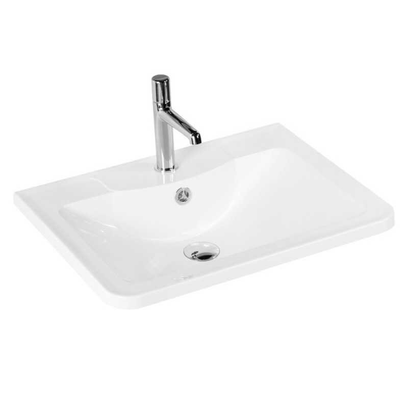 Изображение товара Раковина из литьевого мрамора BelBagno BB700/455-LV-MR-ALR, 70 x 45.5 x 14.5 см, белый