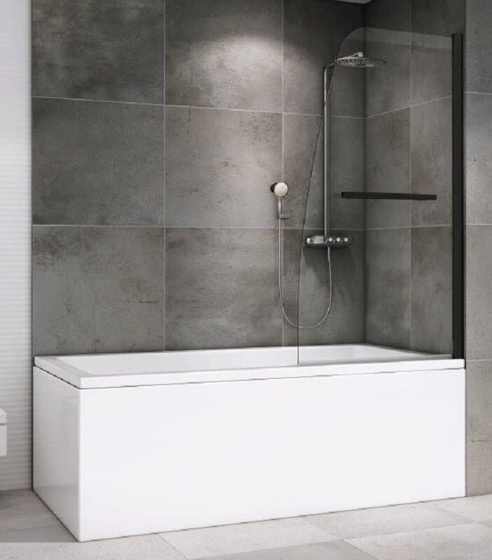 Изображение товара Шторка Abber Ewiges Wasser AG50080B 80x140 см, стекло 6 мм, черный матовый профиль Изображение товара Шторка Abber Ewiges Wasser AG50080B 80x140 см, стекло 6 мм, черный матовый профиль