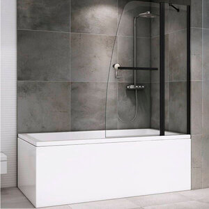 Изображение товара Душевая шторка Abber Ewiges Wasser 100x140 см, стекло прозрачное, профиль черный