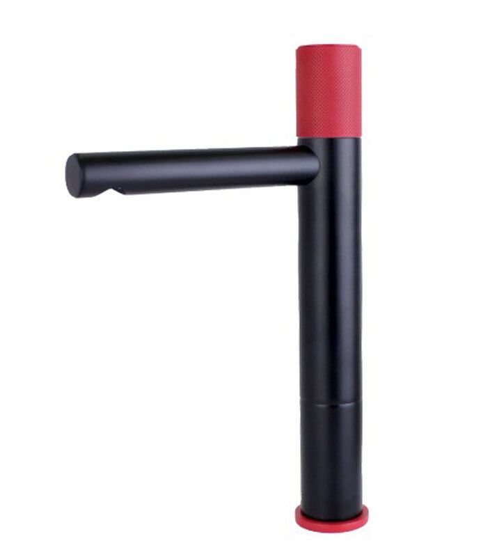 Изображение товара Смеситель для раковины Bronze de Luxe Avangarde 2030RH черный матовый и красный