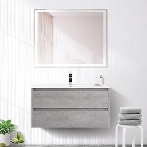 Изображение товара Тумба под раковину BelBagno KRAFT-900-2C-SO-CG 90 см, подвесная, Cemento Grigio