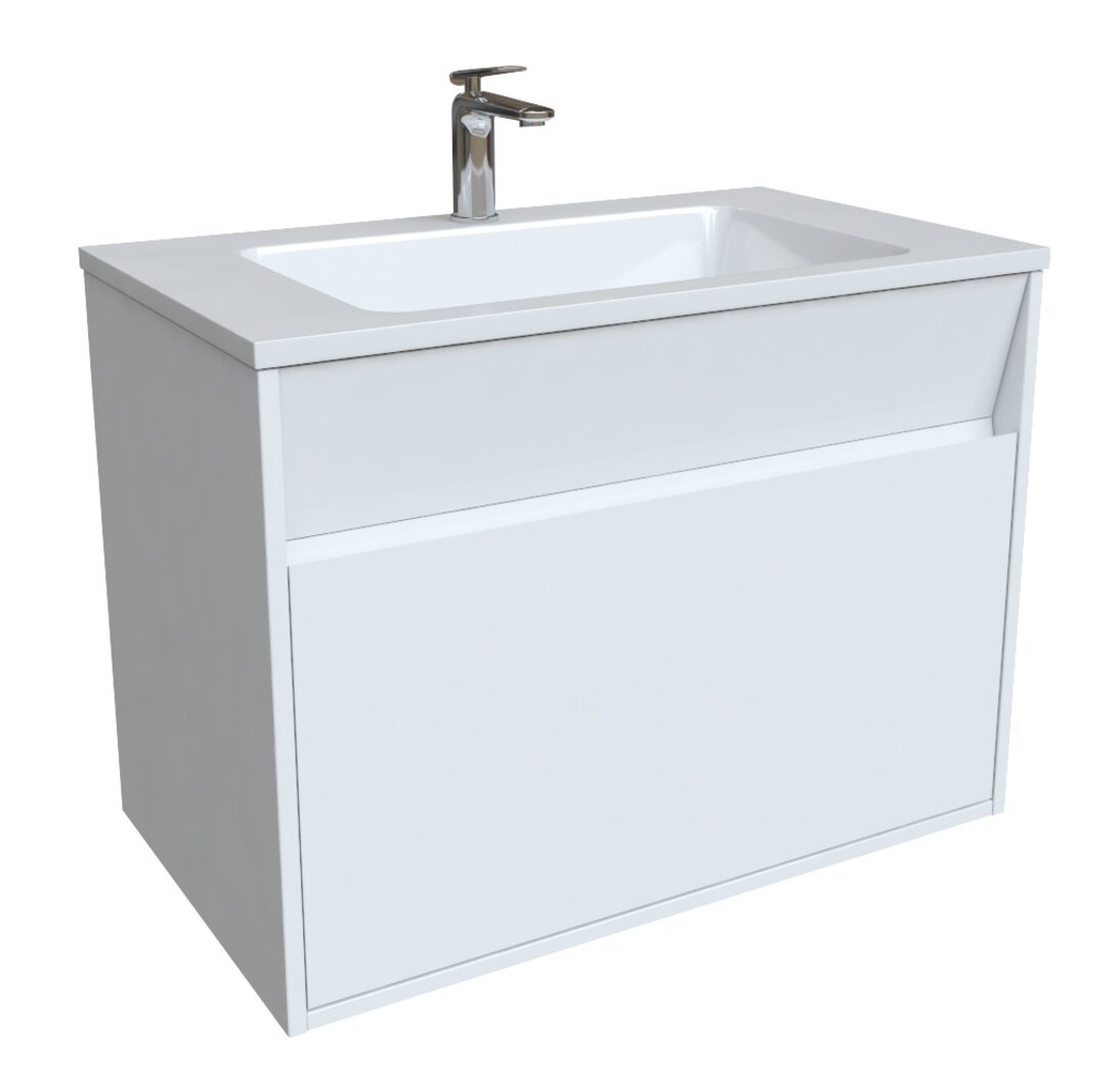 Изображение товара Подвесная тумба под раковину Iddis Esper 80 см с ящиком и искусственным камнем