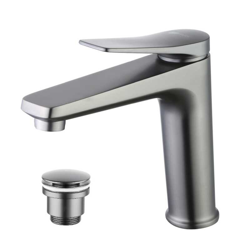 Изображение товара Смеситель для раковины Lemark Bronx LM3737GM, с донным клапаном, графит