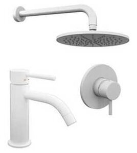 Изображение товара Душевая система Paffoni KIT LIG KITLIG011BO071 встраиваемая, со смесителем для раковины, цвет белый матовый