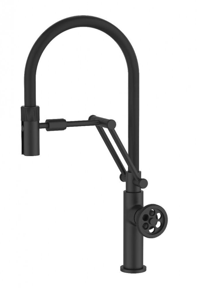 Изображение товара Смеситель Iddis Grange кухонный с гибким изливом черный матовый