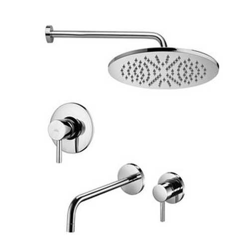 Изображение товара Душевая система Paffoni KIT LIG KITLIG011CR006 встраиваемая, со встраиваемым смесителем для раковины, хром