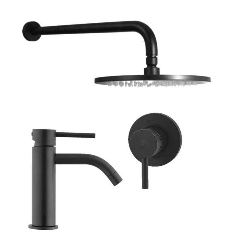 Изображение товара Душевая система Paffoni KIT LIG KITLIG011NO071 встраиваемая, со смесителем для раковины, черный матовый