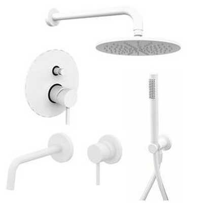 Изображение товара Встраиваемая душевая система Paffoni KIT LIG с однорычажным смесителем белый матовый