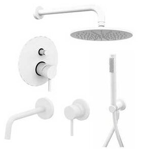 Изображение товара Душевая система Paffoni KIT LIG KITLIG015BO006 встраиваемая, со встраиваемым смесителем для раковины, белый матовый