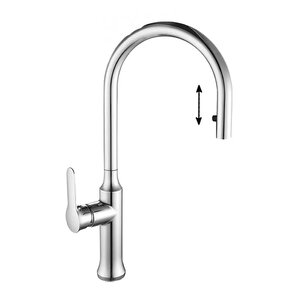 Изображение товара Смеситель для кухонной мойки Ravak KM 017.00 с выдвижным изливом, хром