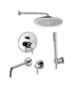 Изображение товара Душевая система Paffoni KIT LIG KITLIG015CR006 встраиваемая, со встраиваемым смесителем для раковины, хром