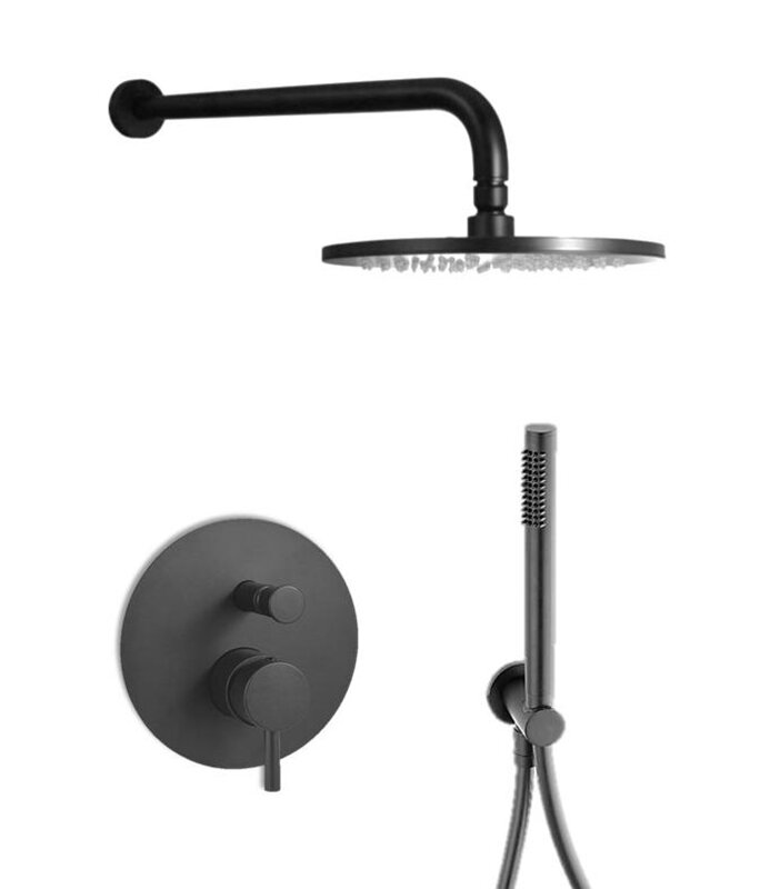 Изображение товара Встраиваемая душевая система Paffoni KIT LIG черный матовый 5 лет гарантии