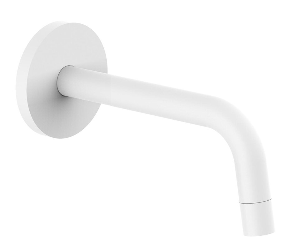 Изображение товара Излив Paffoni Light ZBOC045BO для ванны и душа, 17.5 см, с латунной накладкой, белый матовый Изображение товара Излив Paffoni Light ZBOC045BO для ванны и душа, 17.5 см, с латунной накладкой, белый матовый