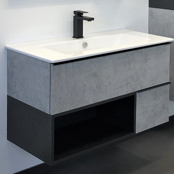 Изображение товара Тумба с раковиной Comforty Франкфурт 90 см подвесная бетон светлый