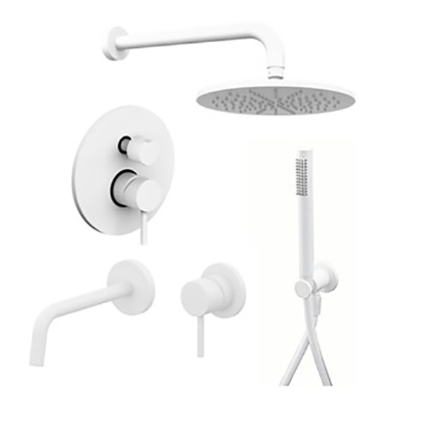 Изображение товара Комплект смесителей Paffoni KIT LIG KITLIG018BO006 для душа и раковины, белый матовый