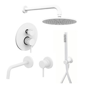 Изображение товара Комплект смесителей Paffoni KIT LIG KITLIG018BO006 для душа и раковины, белый матовый