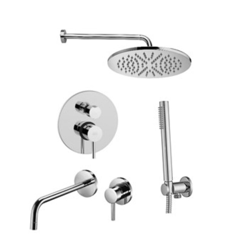 Изображение товара Душевая система Paffoni KIT LIG KITLIG018CR006 со встраиваемым смесителем для раковины, с изливом хром