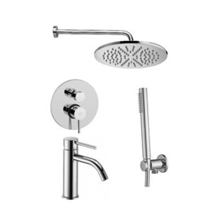 Изображение товара Душевая система Paffoni KIT LIG KITLIG018CR071 встраиваемая, со смесителем для раковины, хром