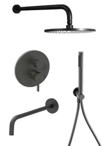 Изображение товара Душевая система Paffoni KIT LIG KITLIG019NO141 встраиваемая, с изливом, черный матовый