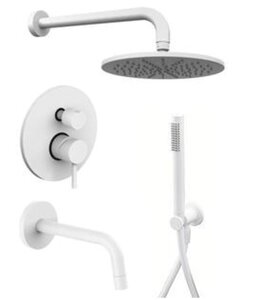 Изображение товара Душевая система Paffoni KIT LIG KITLIG019BO045 встраиваемая, с изливом, белый матовый