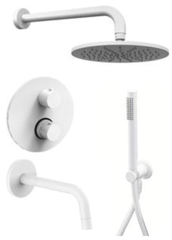 Изображение товара Душевая система Paffoni KIT LIG встраиваемая с изливом белый матовый
