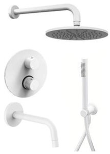 Изображение товара Душевая система Paffoni KIT LIG KITLIG019BO046 встраиваемая, с изливом, белый матовый