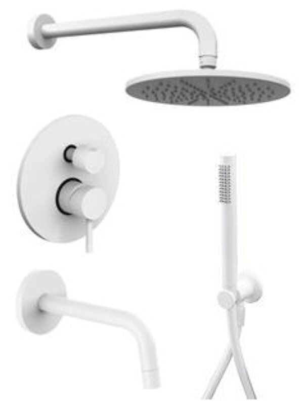 Изображение товара Душевая система Paffoni KIT LIG KITLIG019BO139 встроенная с изливом и белым матовым покрытием