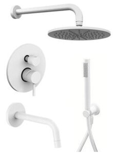 Изображение товара Душевая система Paffoni KIT LIG KITLIG019BO139 встраиваемая, с изливом, белый матовый