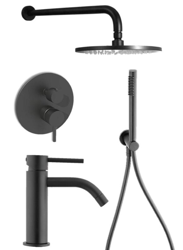 Изображение товара Душевая система Paffoni KIT LIG KITLIG018NO071 встраиваемая, черный матовый