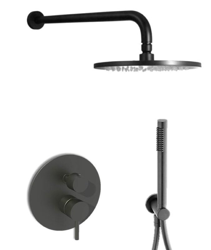 Изображение товара Душевая система Paffoni KIT LIG KITLIG018NOKING встраиваемая, черный матовый
